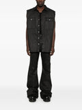 Rick Owens DRKSHDW Temple SL Tommy Jumbo outershirt in black 80oz deep black denim