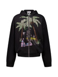 Natasha Zinko rhinestone-embellished zip-up hoodie