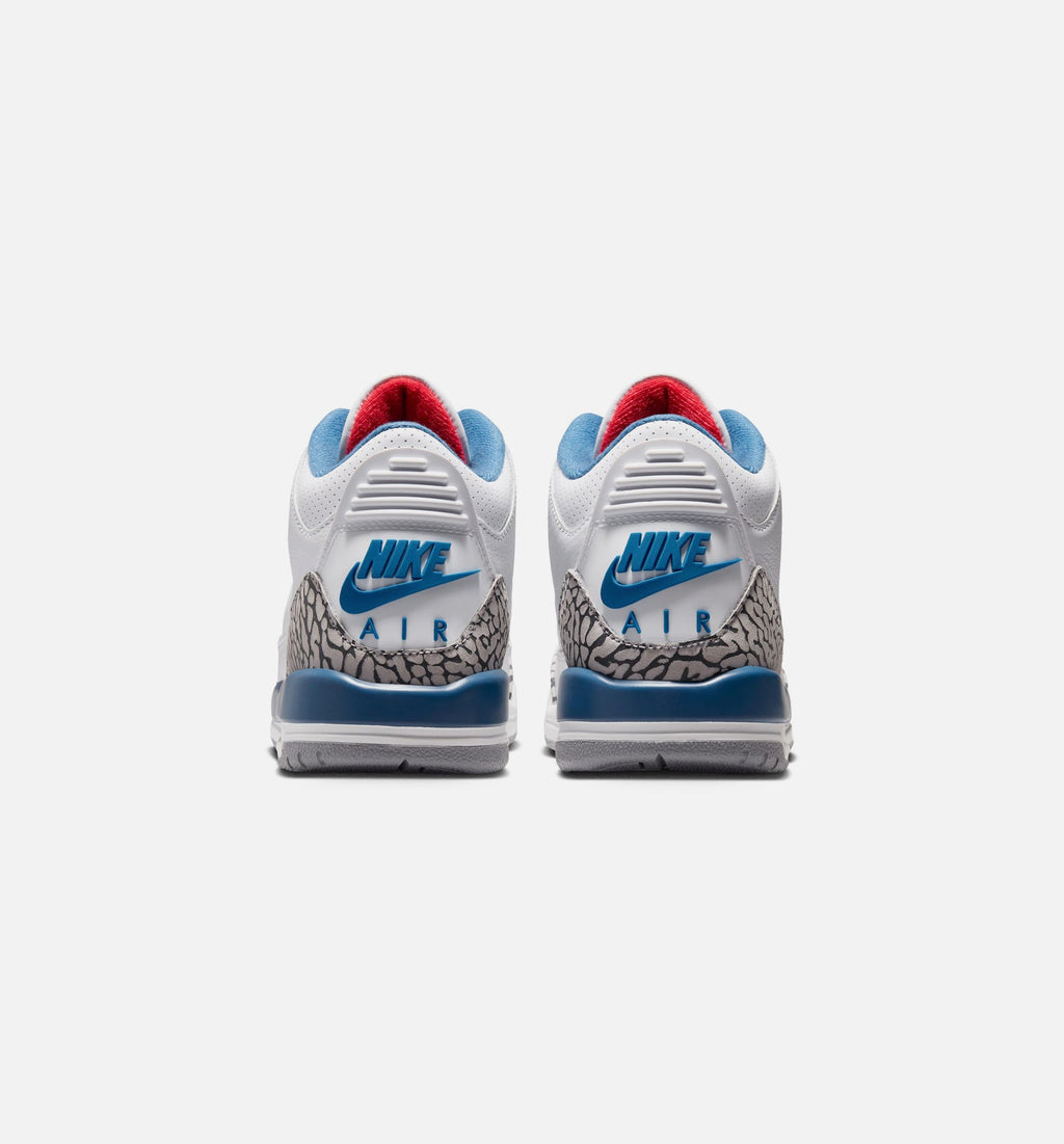 Air Jordan 3 Retro OG True Blue Grade School Shoes - White Fire Red True Blue